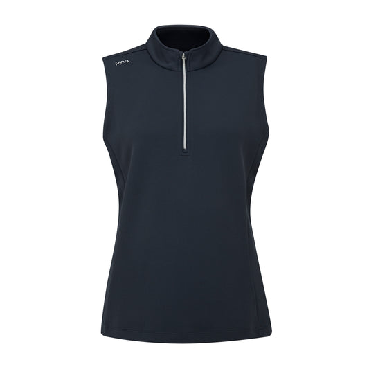 PING Ladies Navy Half-Zip Golf Vest