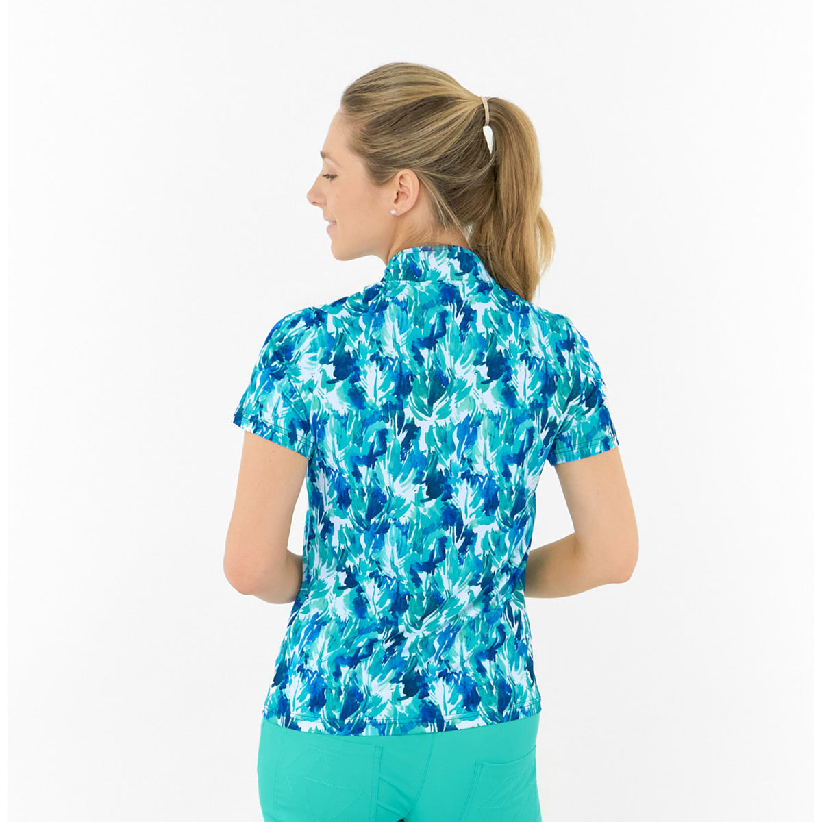 Pure Ladies Short Sleeve Polo – Artistic Print Meets All-Day Comfort
