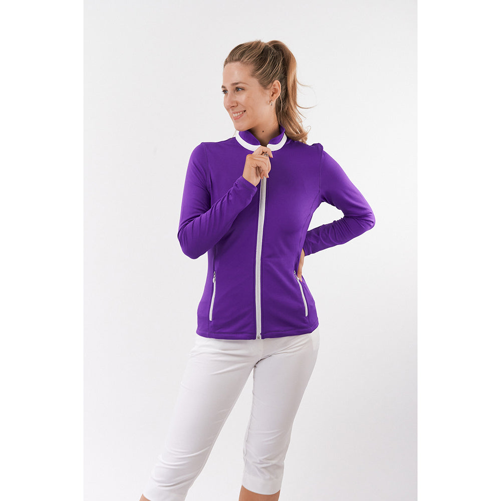 Pure Golf Ladies Mid-Layer Stretch Jacket in Purple