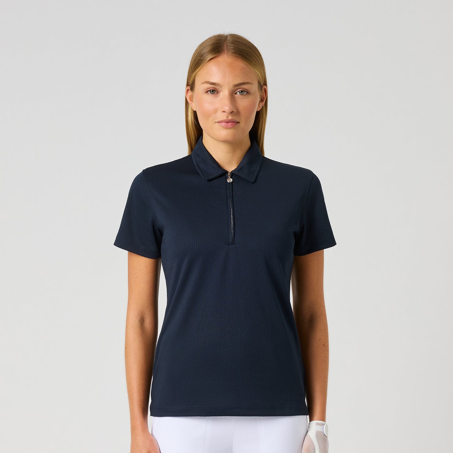 Daily Sports Honeycomb Structured Short Sleeve Polo in Navy - Move Freely on the Course