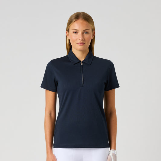 Daily Sports Honeycomb Structured Short Sleeve Polo in Navy - Move Freely on the Course