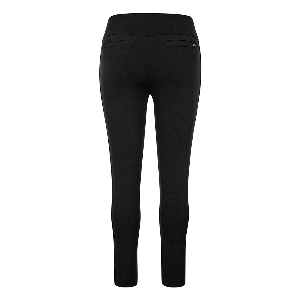 Tail Ladies Slim Fit Pull-On 7/8th Trouser in Onyx with Soft-Sheen Trim