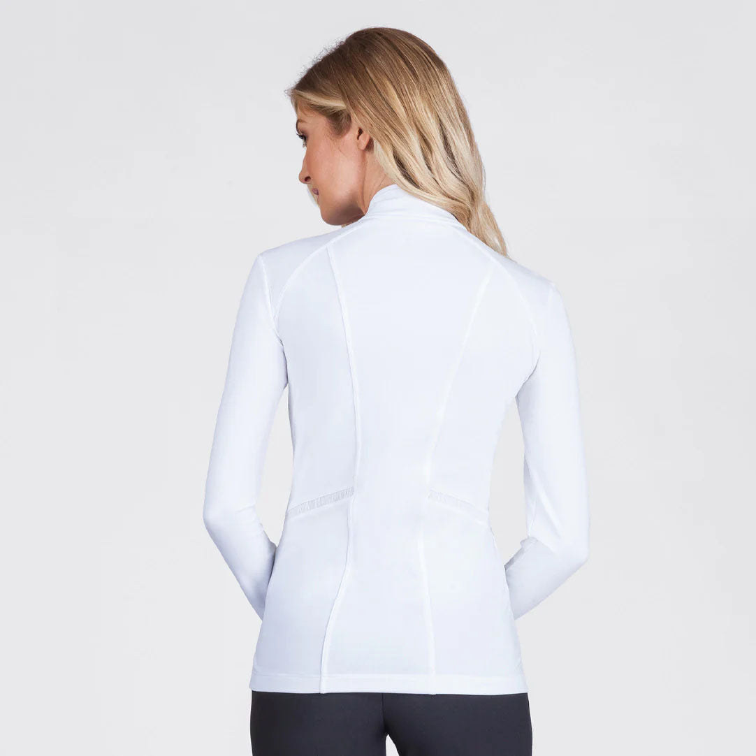 Tail Ladies White Full Zip Jacket with Ruched Detailing