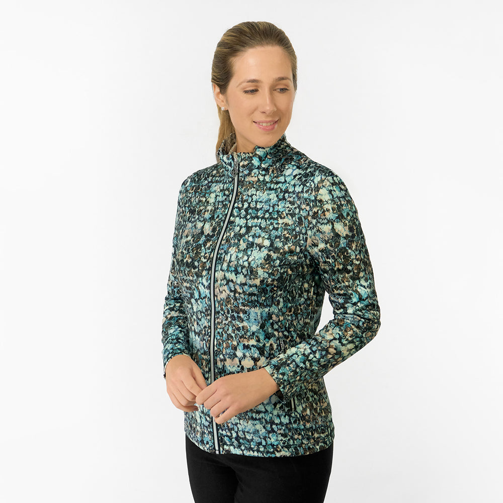 Pure Golf Ladies Brushed Back Jacket in Abstract Print