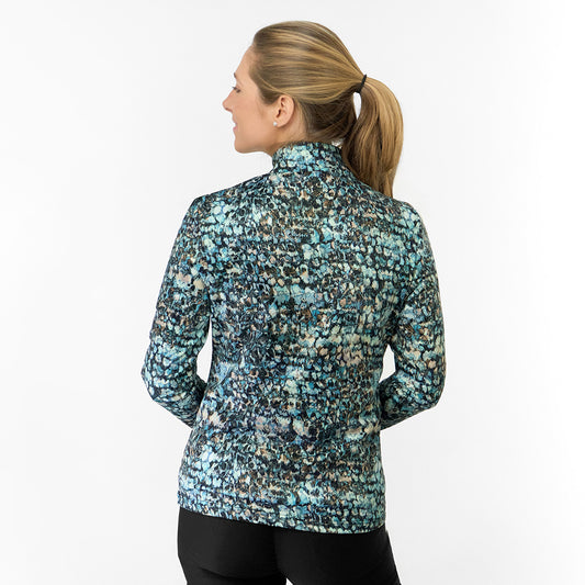 Pure Golf Ladies Brushed Back Jacket in Abstract Print