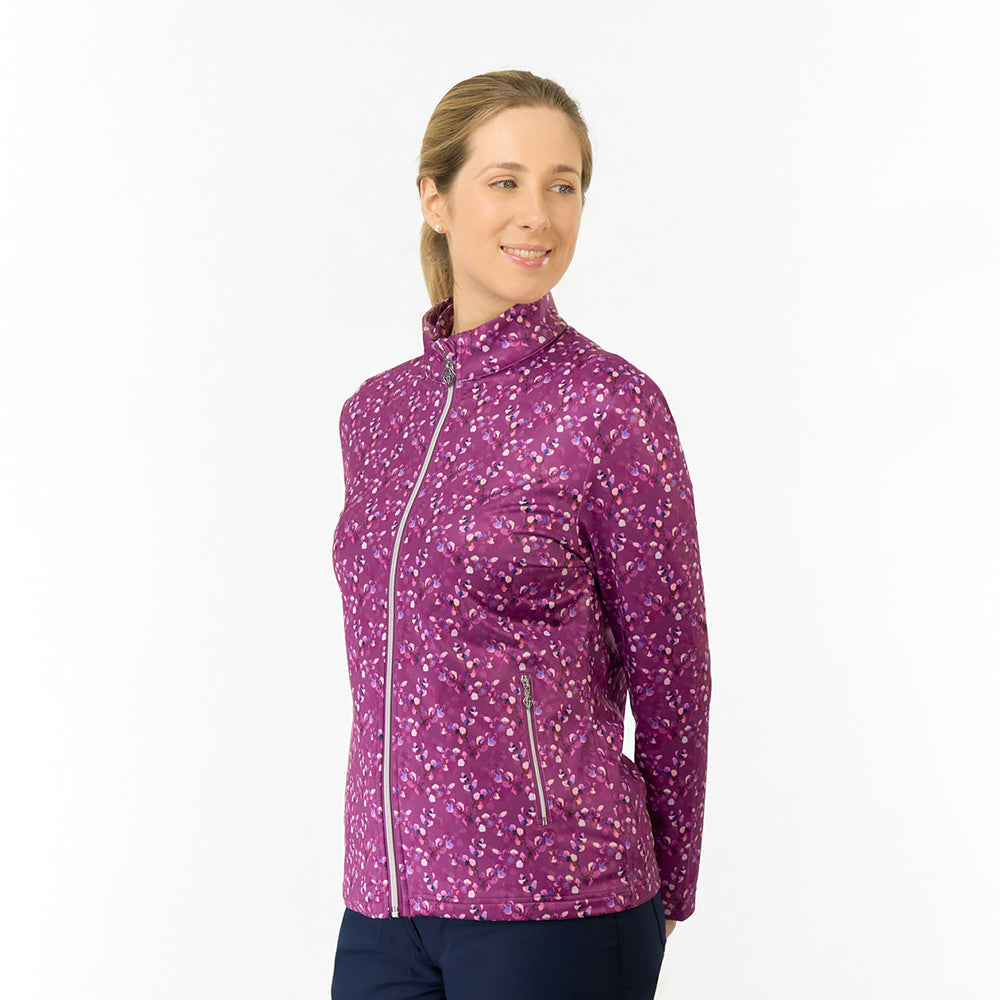 Pure Golf Ladies Brushed Back Jacket in Blossom Print