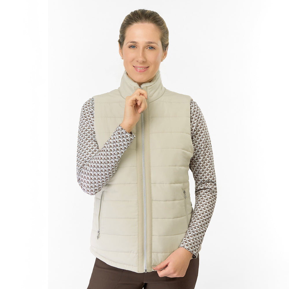 Pure Golf Ladies Insulated Faux Fur Collar Gilet 