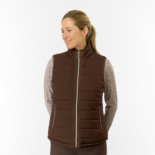 Pure Golf Ladies Insulated Faux Fur Collar Gilet 