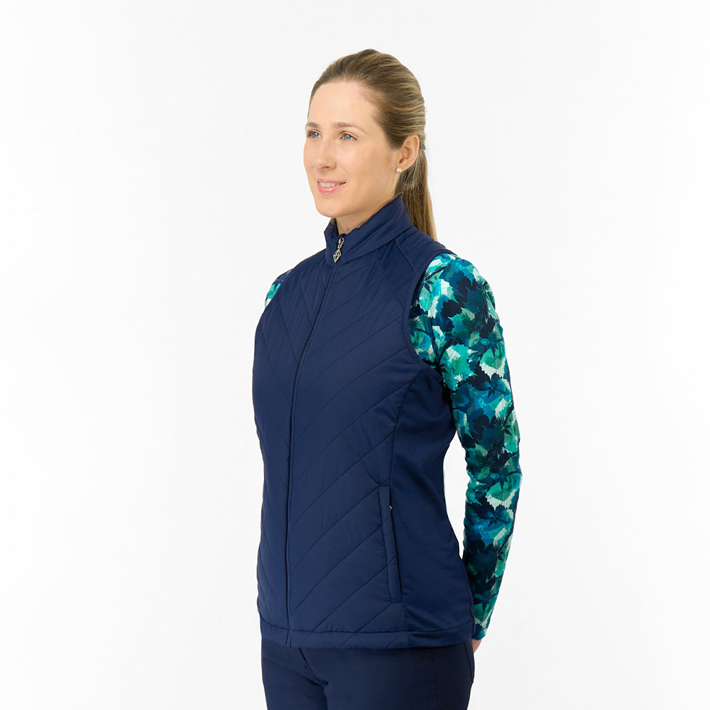 Pure Golf Ladies Stretch Panel Gilet in Navy - Layer Up in Style