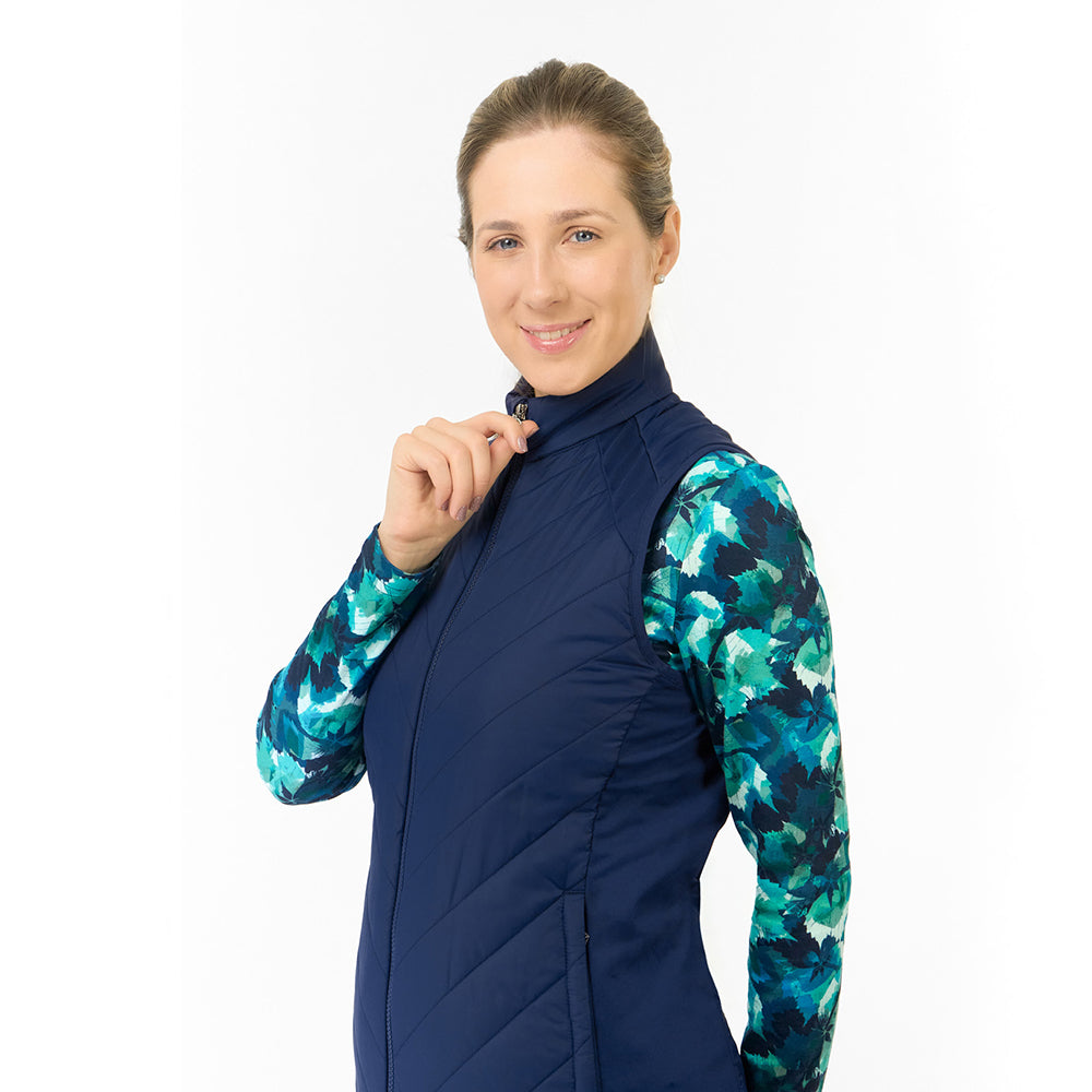 Pure Golf Ladies Stretch Panel Gilet in Navy - Layer Up in Style