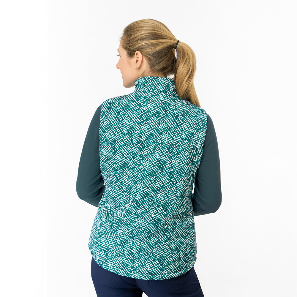 Pure Golf Ladies Printed Gilet - Teal with a Twist
