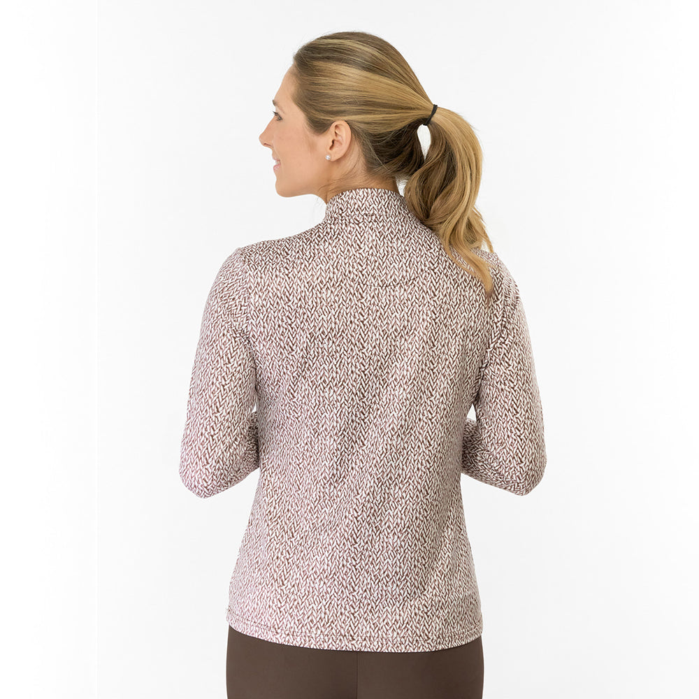 Pure Golf Ladies Long Sleeve Mid-Layer - Woven with Style in a Striking Print