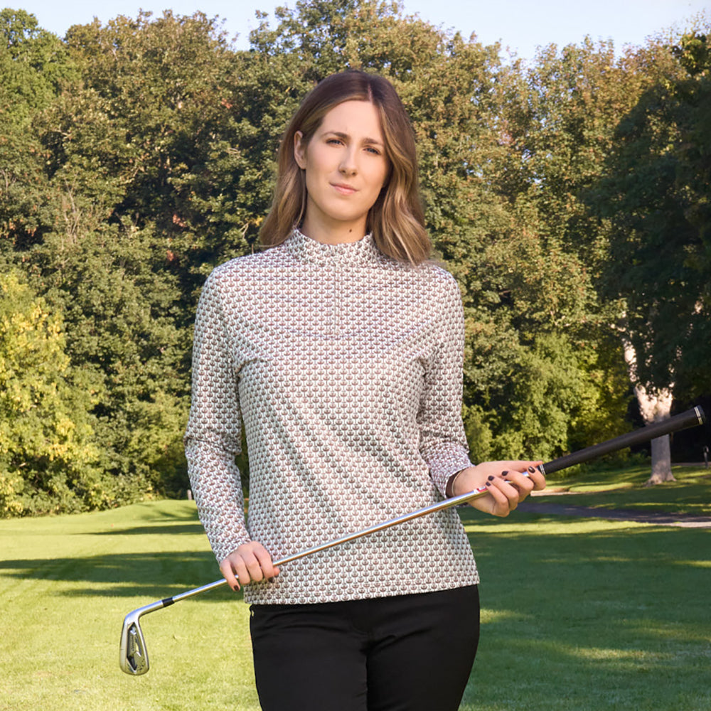 Pure Ladies Long Sleeve Mid-Layer - A Shot of Style in a Fun Print