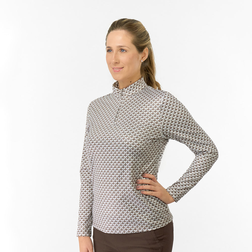 Pure Ladies Long Sleeve Mid-Layer - A Shot of Style in a Fun Print