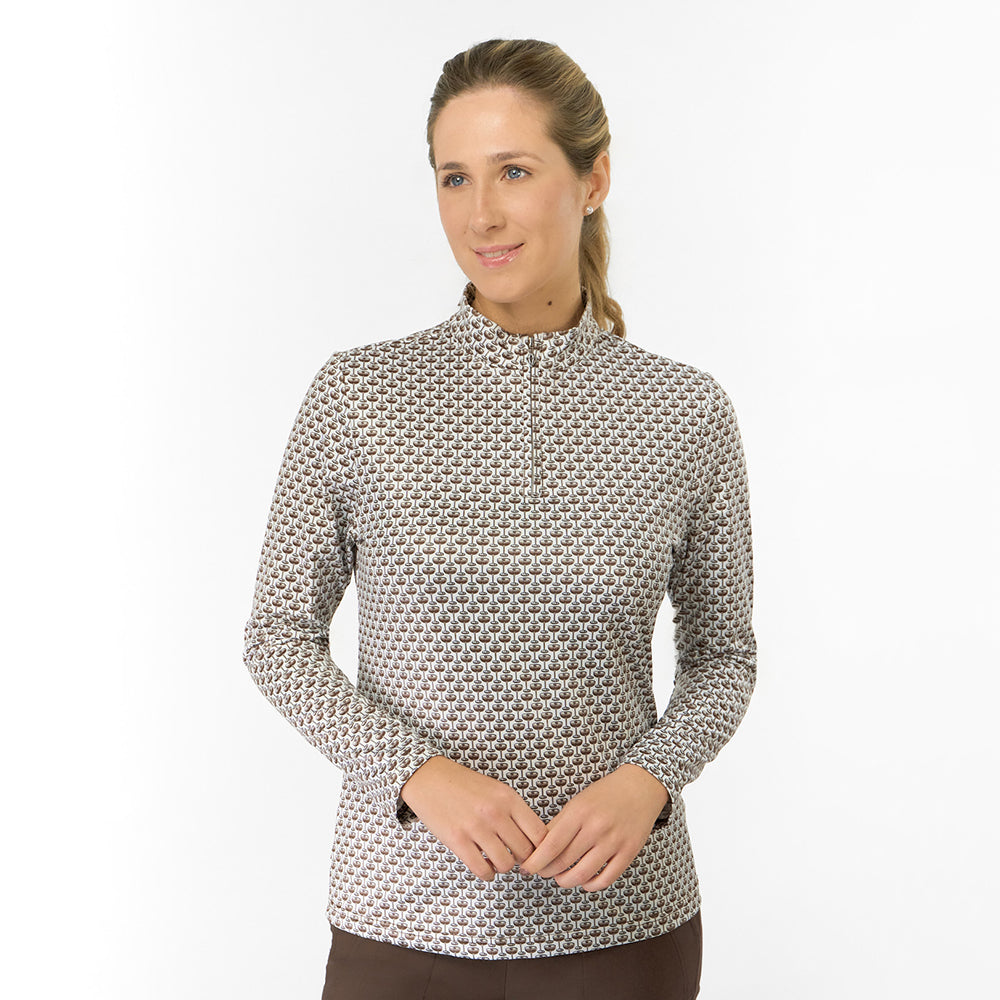 Pure Ladies Long Sleeve Mid-Layer - A Shot of Style in a Fun Print