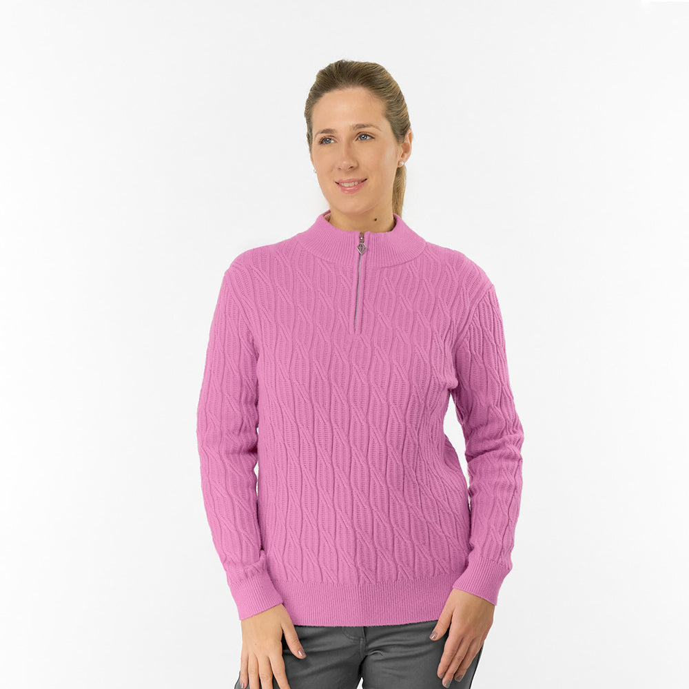 SavePure Golf Ladies Cable Knit Lined Sweater - Classic Knit, Contemporary Style