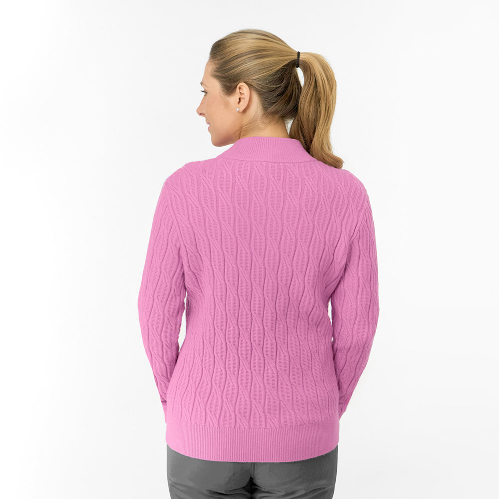 SavePure Golf Ladies Cable Knit Lined Sweater - Classic Knit, Contemporary Style