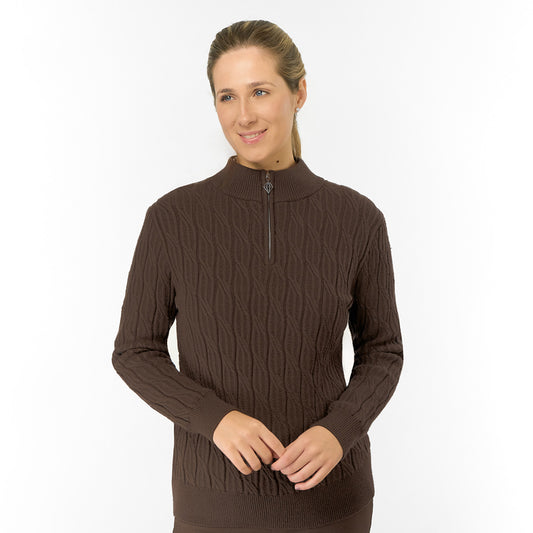 Pure Golf Ladies Cable Knit Lined Sweater - The Perfect Cold-Weather Layer