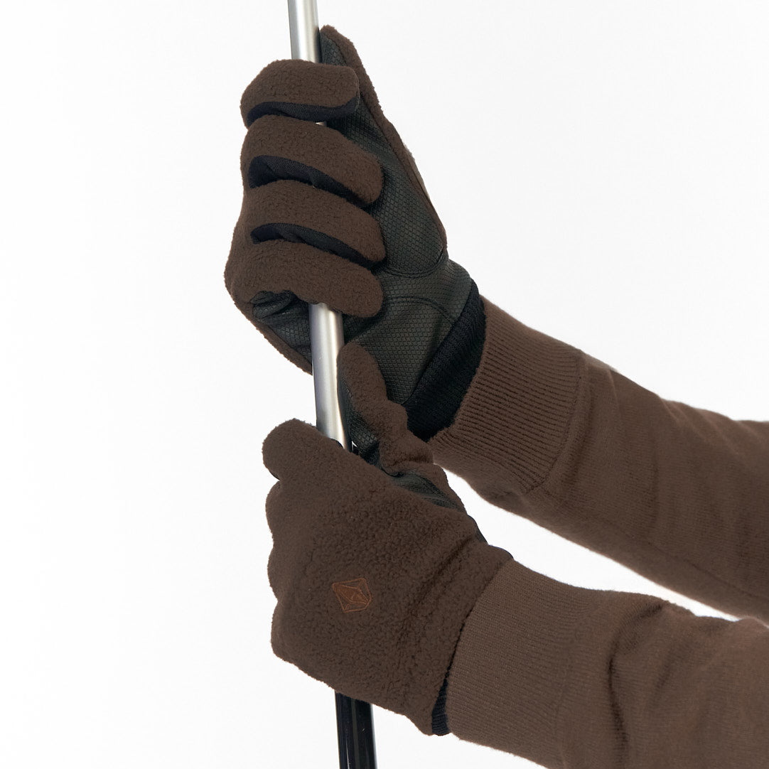 Pure Golf Ladies Glacier Pair of Polar Fleece Gloves in Cocoa Powder