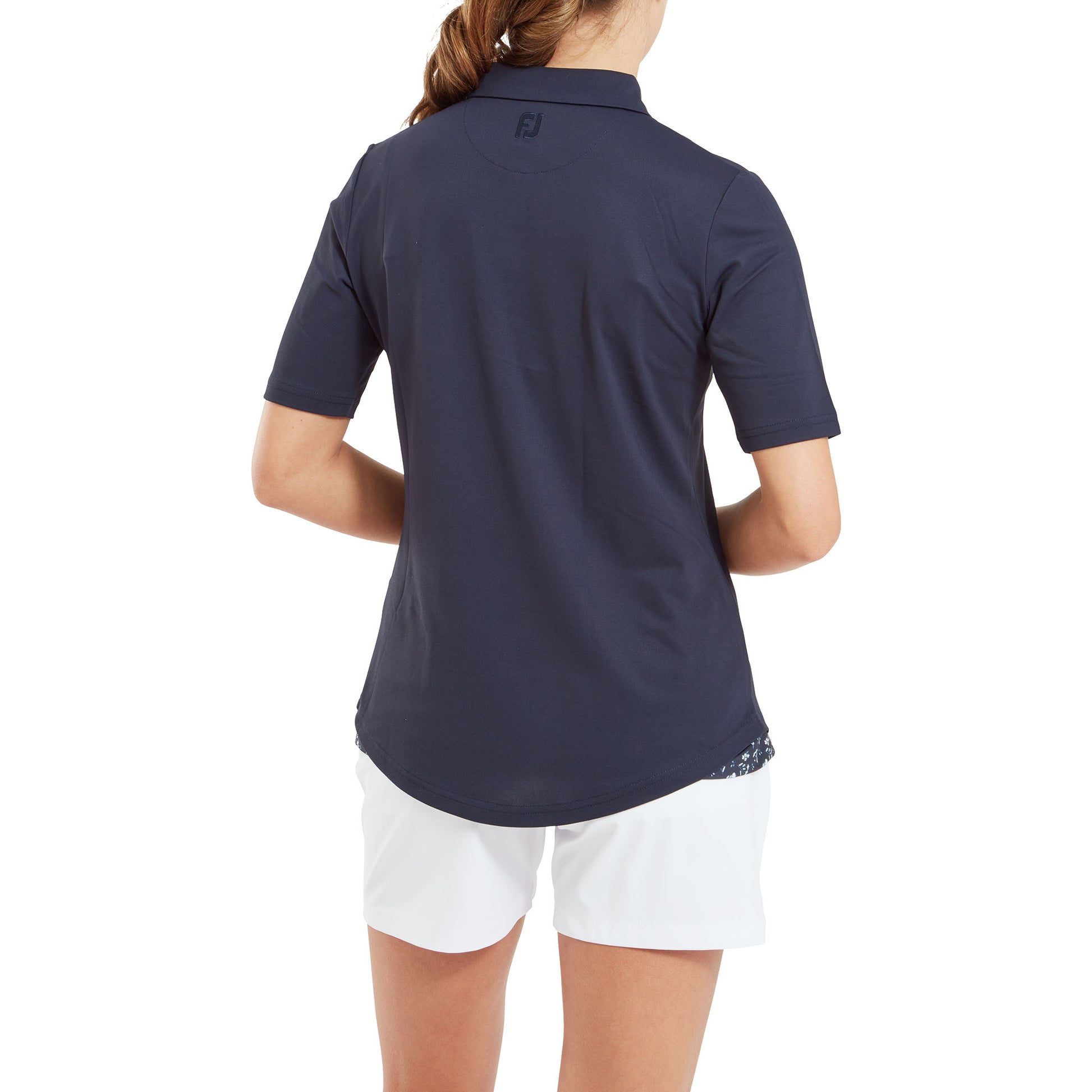 FootJoy Ladies Navy Half Sleeve Pique Polo