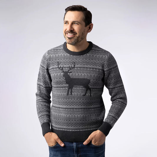 Glenmuir Mens Merino Blend Festive Fairisle Sweater