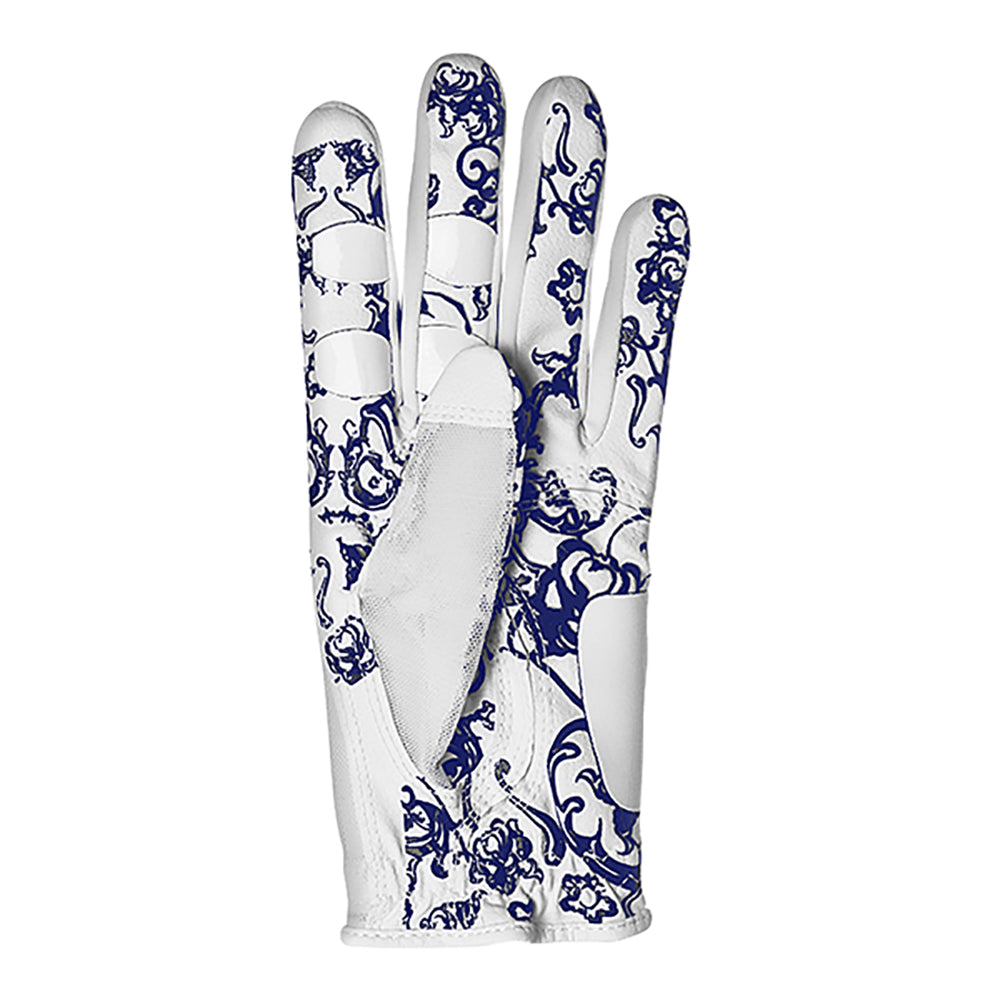 Surprizeshop Ladies Fine Mesh & Floral Grip Left Handed Glove in Navy