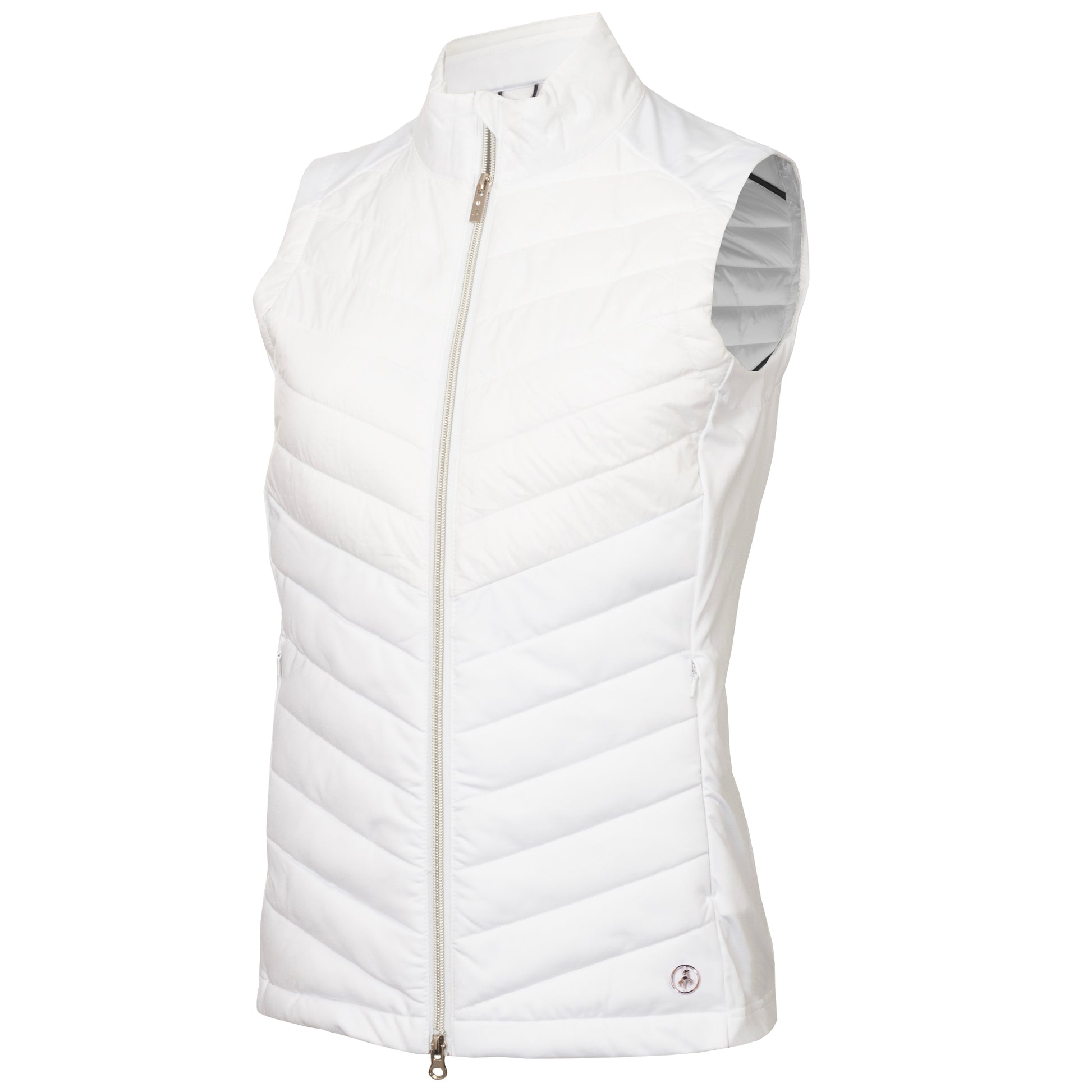 Green Lamb Ladies White Lightweight Front Quilted Gilet