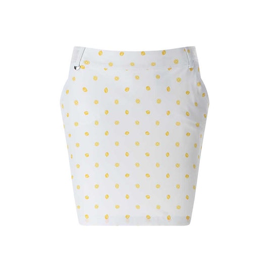 Chervo Ladies Lemon Print Pull-On Skort in White & Yellow