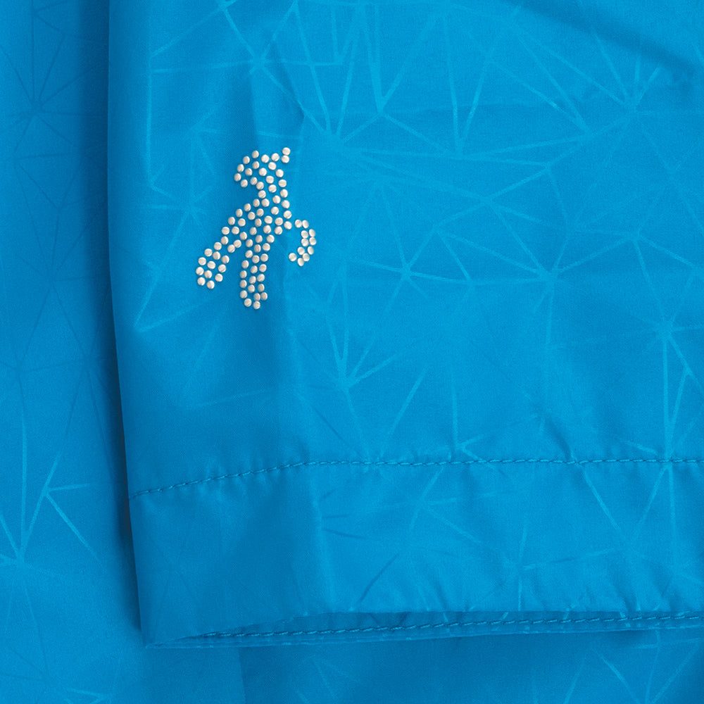Green Lamb Ladies Half Sleeve Cobalt Blue Print Windbreaker Jacket - Size 8 Only Left
