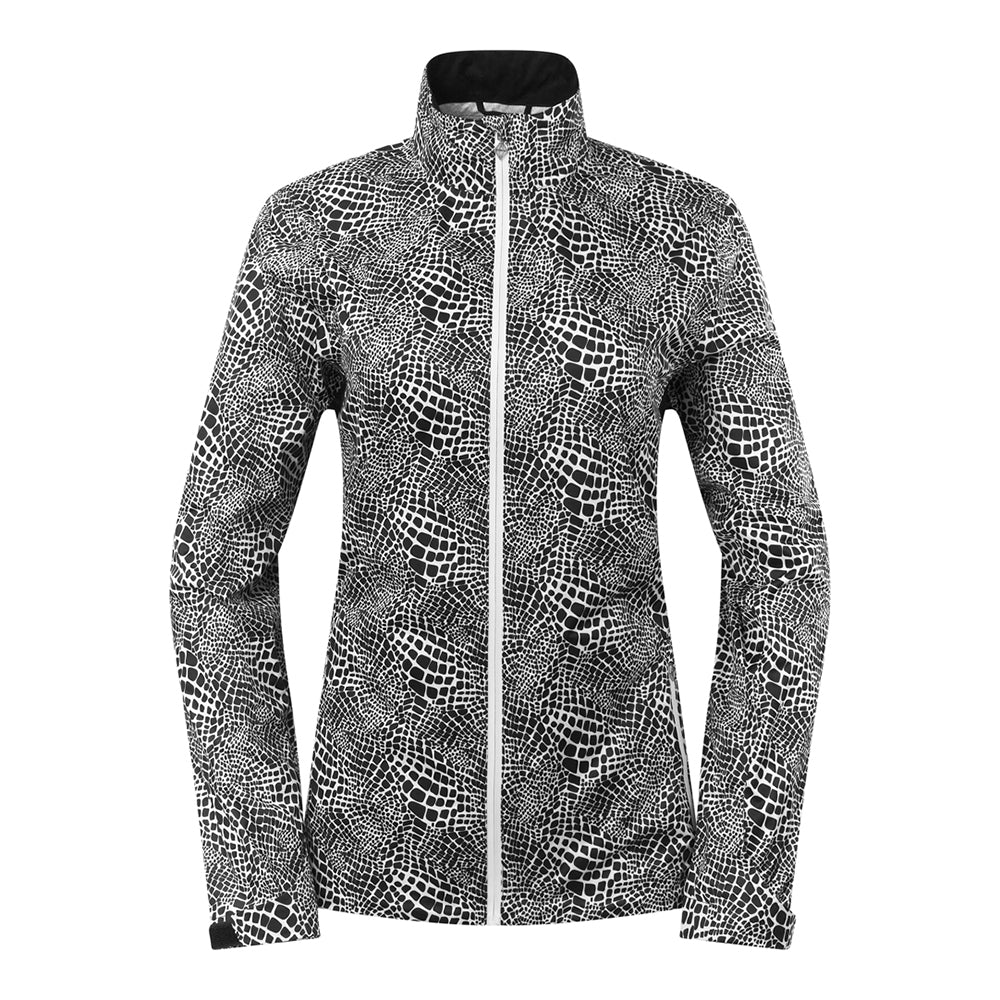 Pure Golf Ladies Lightweight Waterproof Jacket in Mono Snake