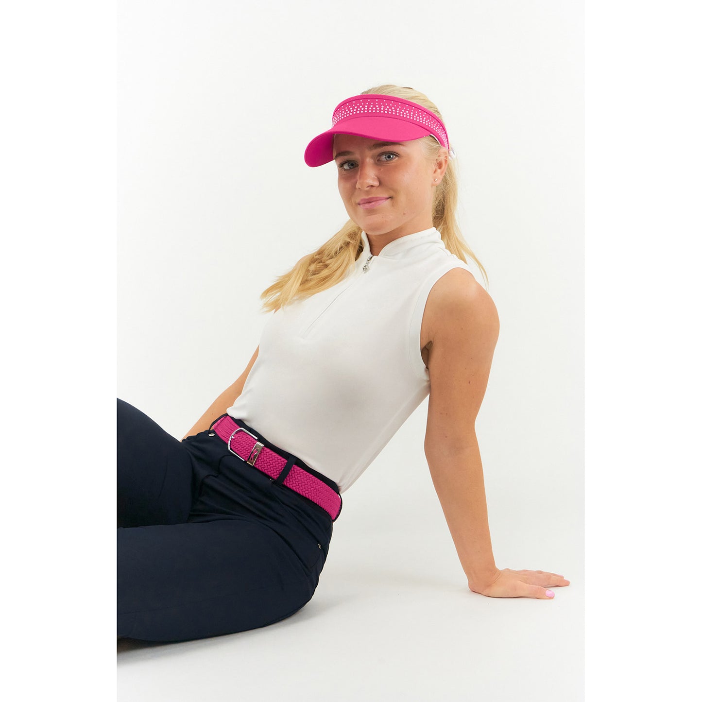 Surprizeshop Ladies Elasticated Braided Stretch Golf Belt in Pink
