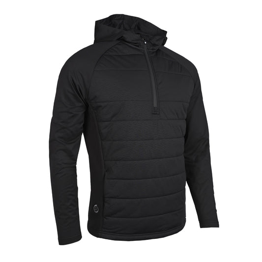 Sunderland Mens Thermal Hooded Hybrid Jacket with Water Repellent Finish in Black Ridge
