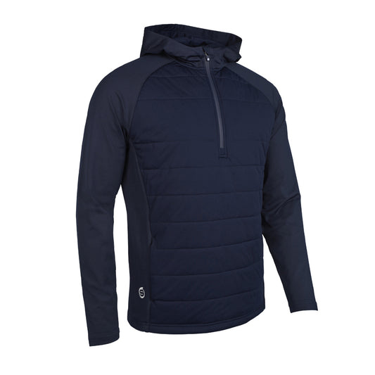 Sunderland Mens Thermal Hooded Hybrid Jacket with Water Repellent Finish in Navy