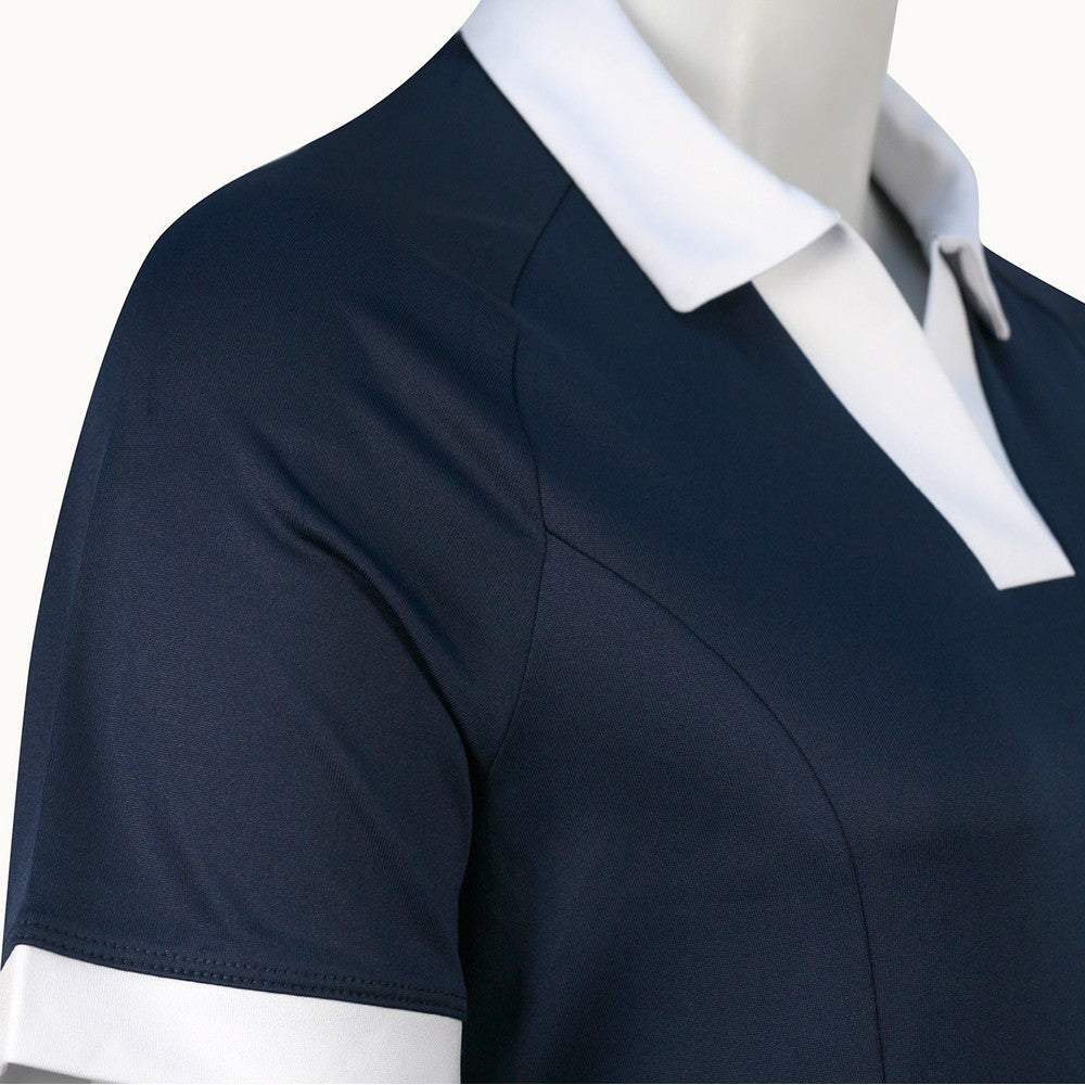 Callaway Ladies Short Sleeve Colour Block Polo Shirt in Peacoat Navy