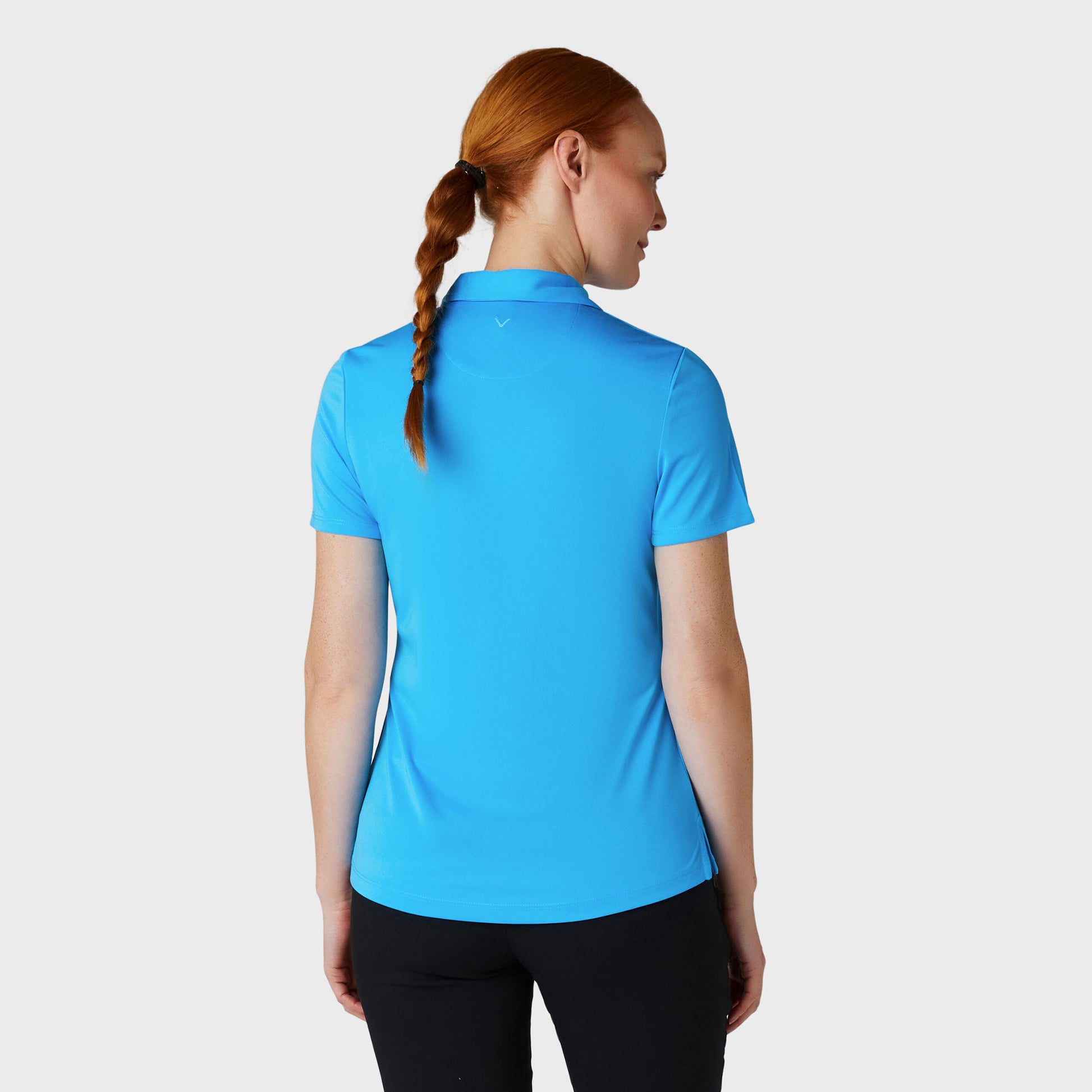 Callaway Ladies Spring Break Blue Short Sleeve Polo with UV Block Protection