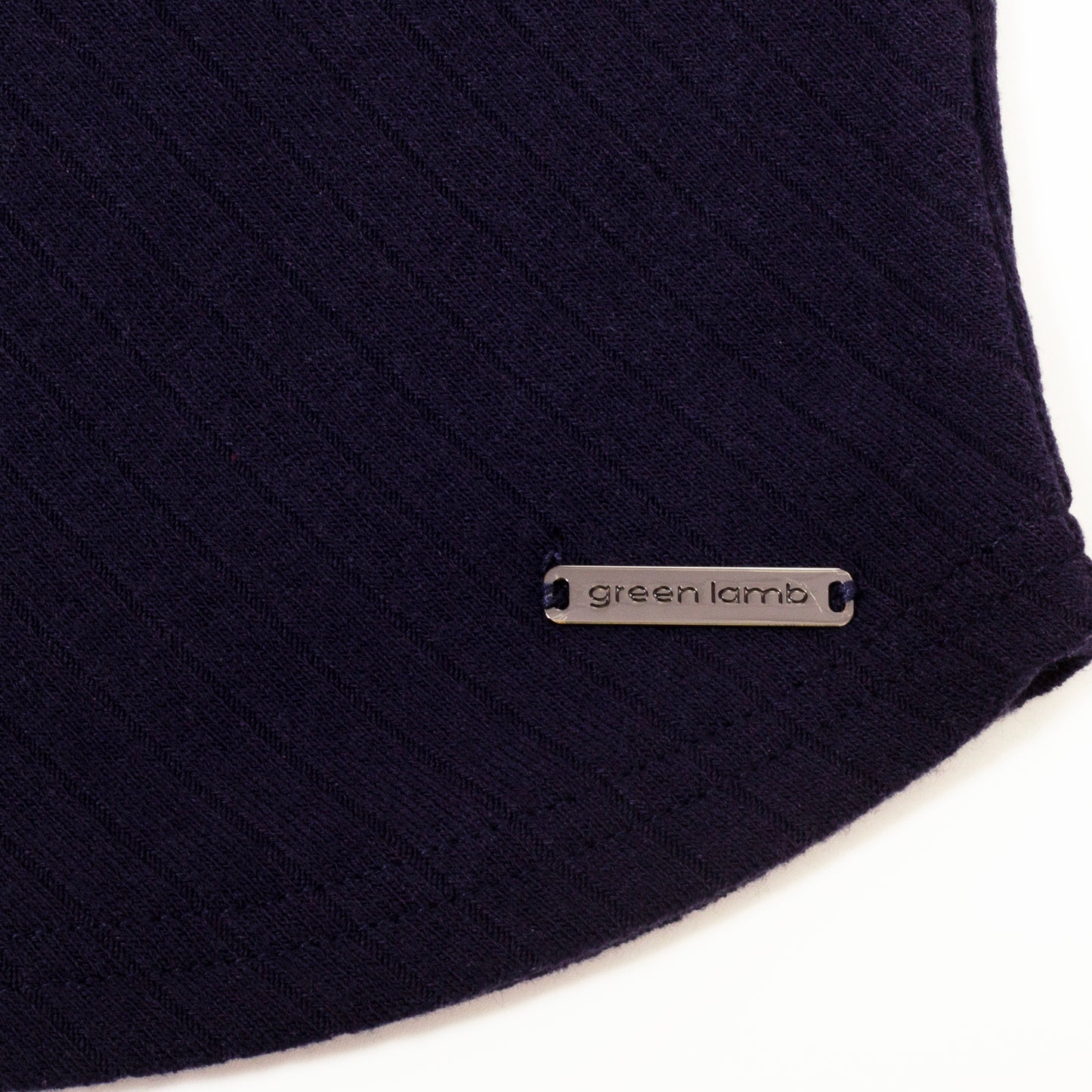 Green Lamb Ladies Soft-Stretch Roll Neck with Diagonal Rib Detail in Navy