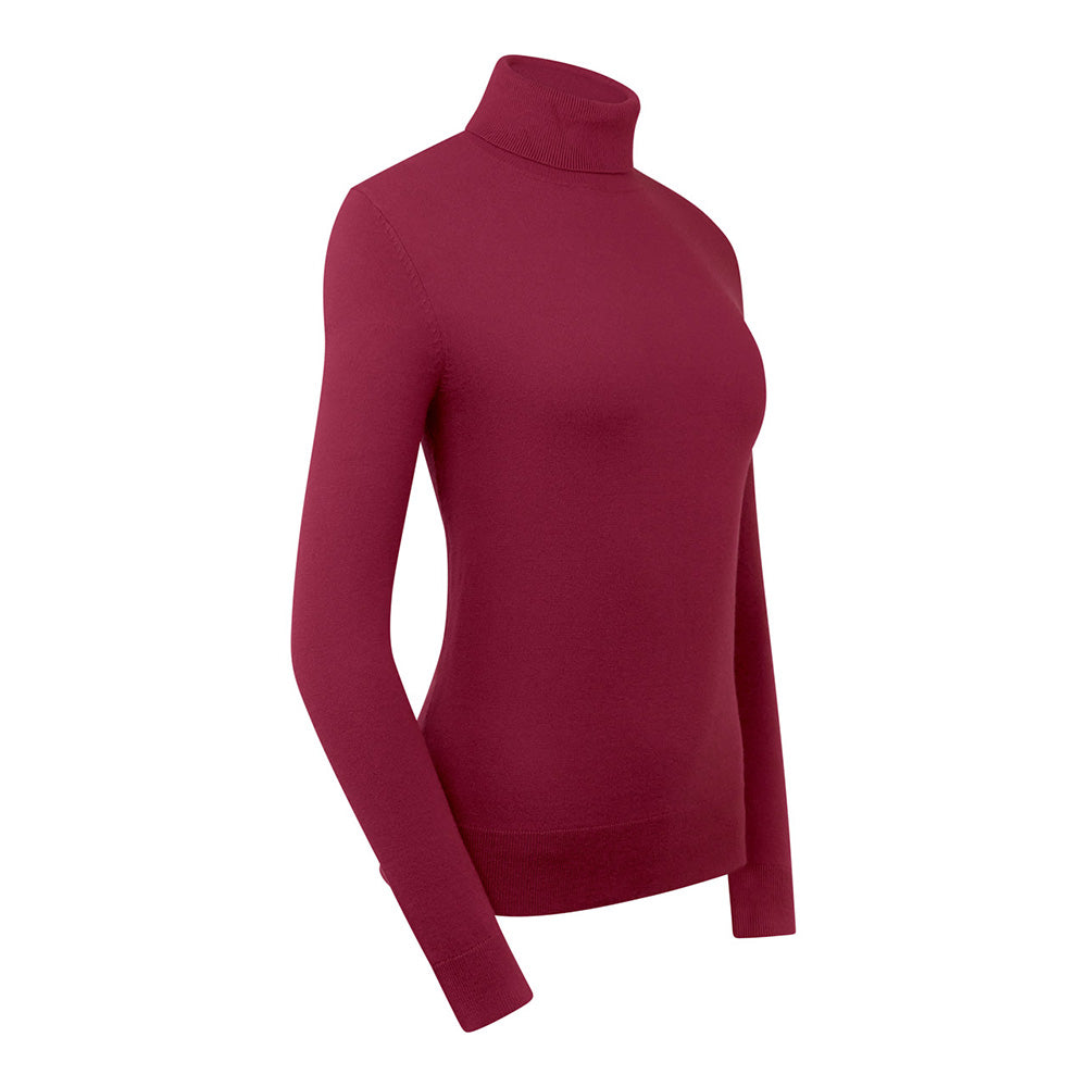 Pure Golf Ladies Classic Roll Neck in Garnet Berry