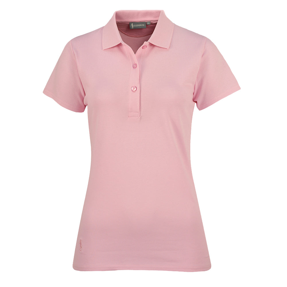 Glenmuir Ladies Pique Knit Short-Sleeve Polo with Soft Cotton Finish in Candy Pink