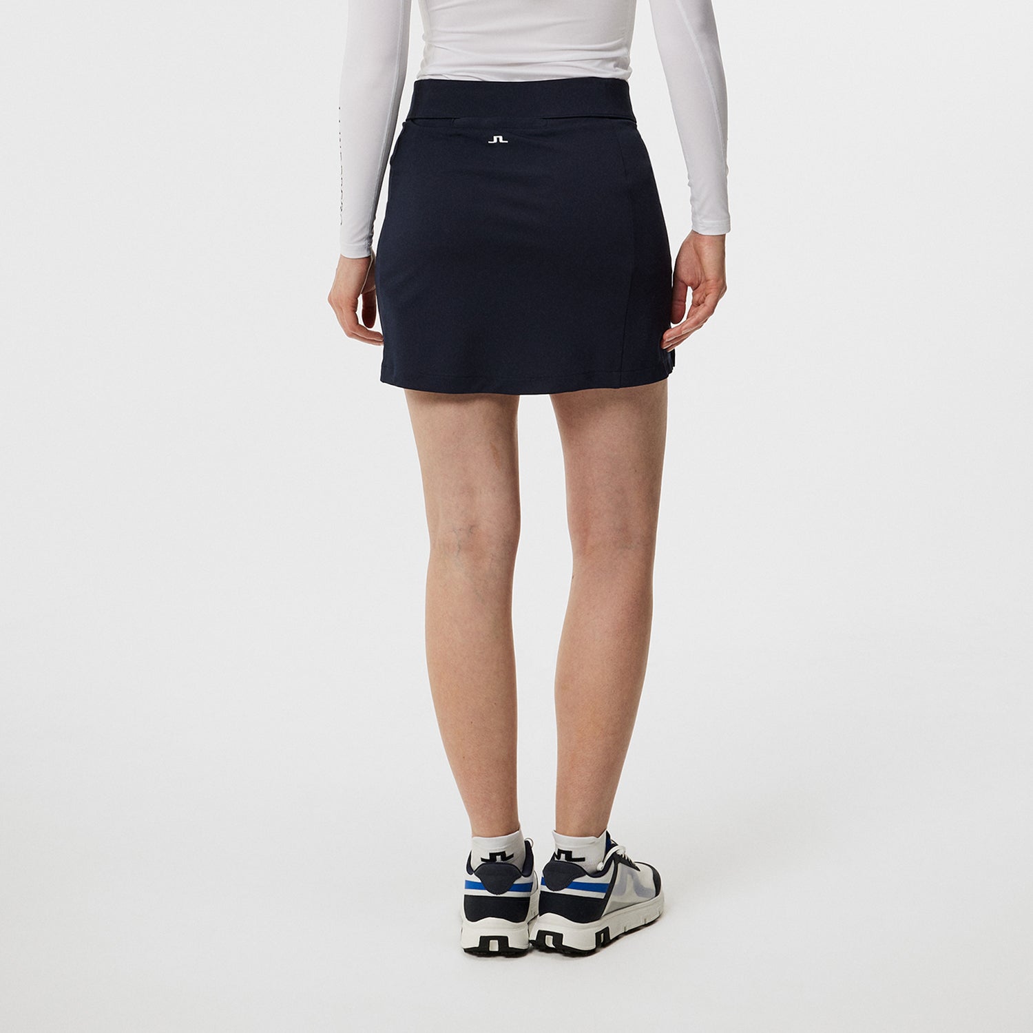 J.Lindeberg Ladies Pull-On Skort with Front Splits in Navy