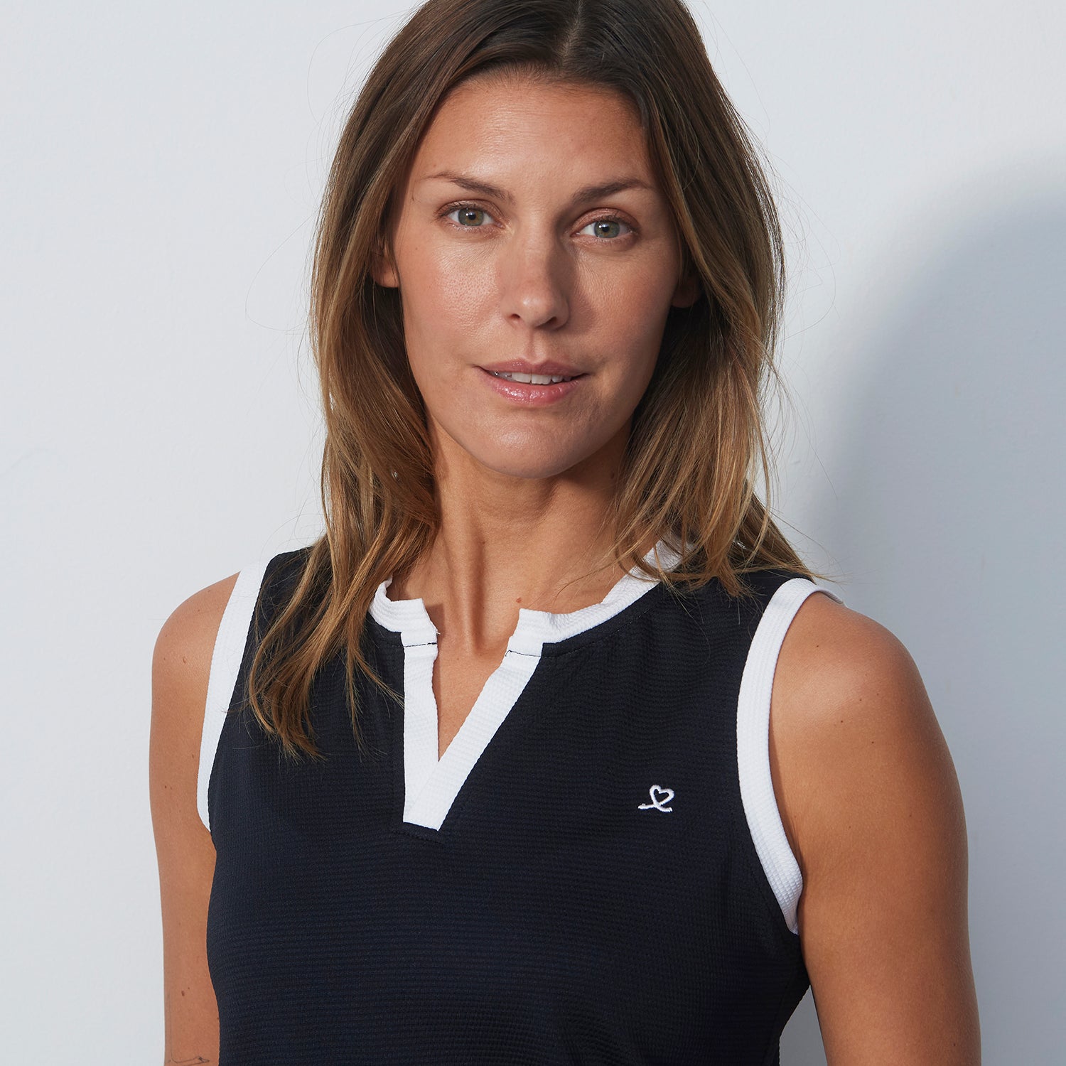 Daily Sports Ladies Sleeveless Quick Dry Polo Shirt in Navy