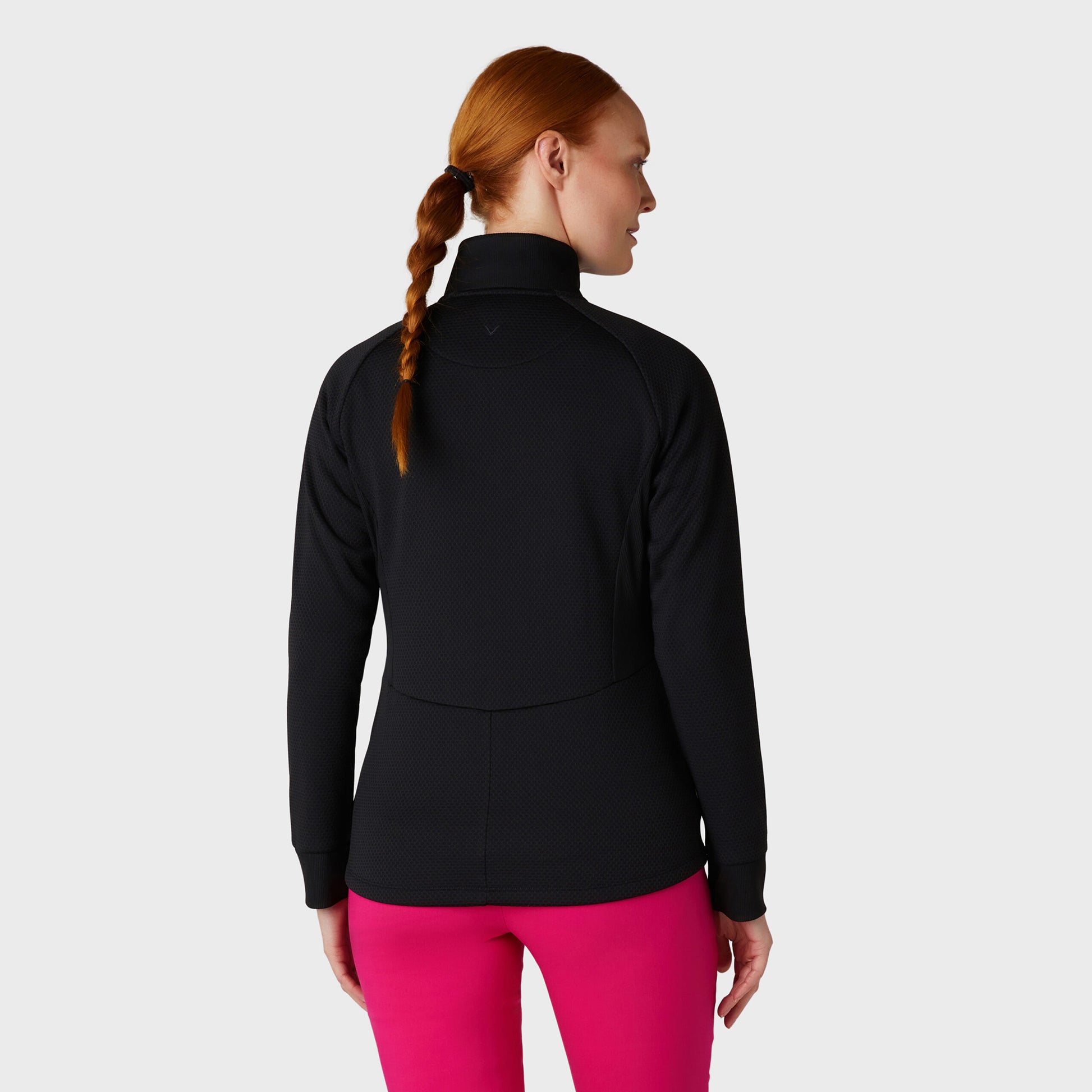 Callaway Ladies Hexagon Lightweight Fleece Golf Jacket in Caviar