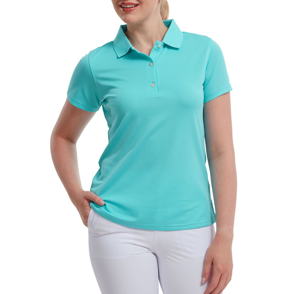 FootJoy Ladies Aqua Short Sleeve Stretch Pique Polo