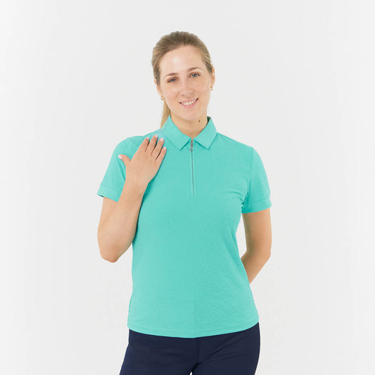 Pure Ladies Subtle Jacquard Print Short Sleeve Polo