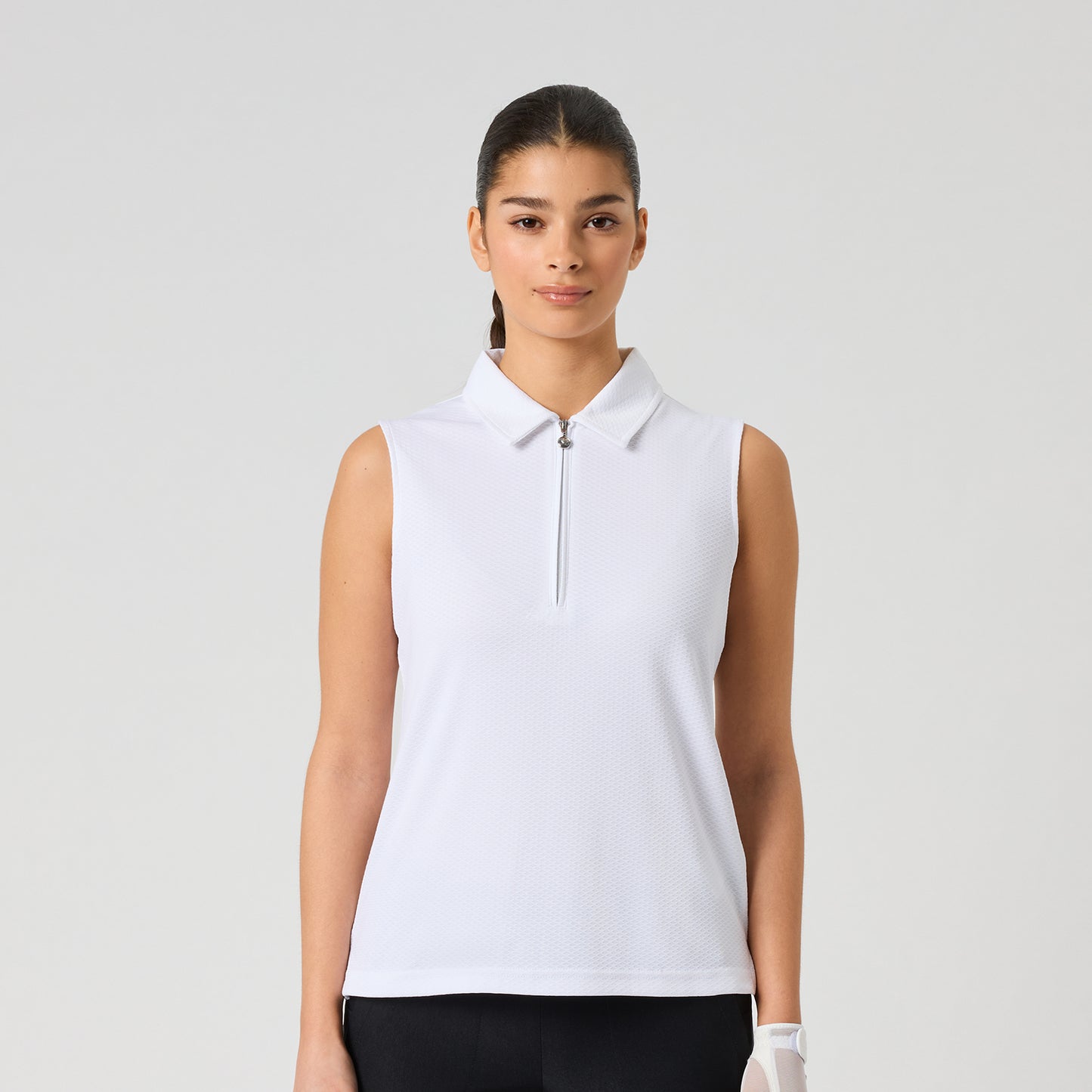 Daily Sports Honeycomb Structured Sleeveless Polo Shirt - Classic Style, All-Day Comfort