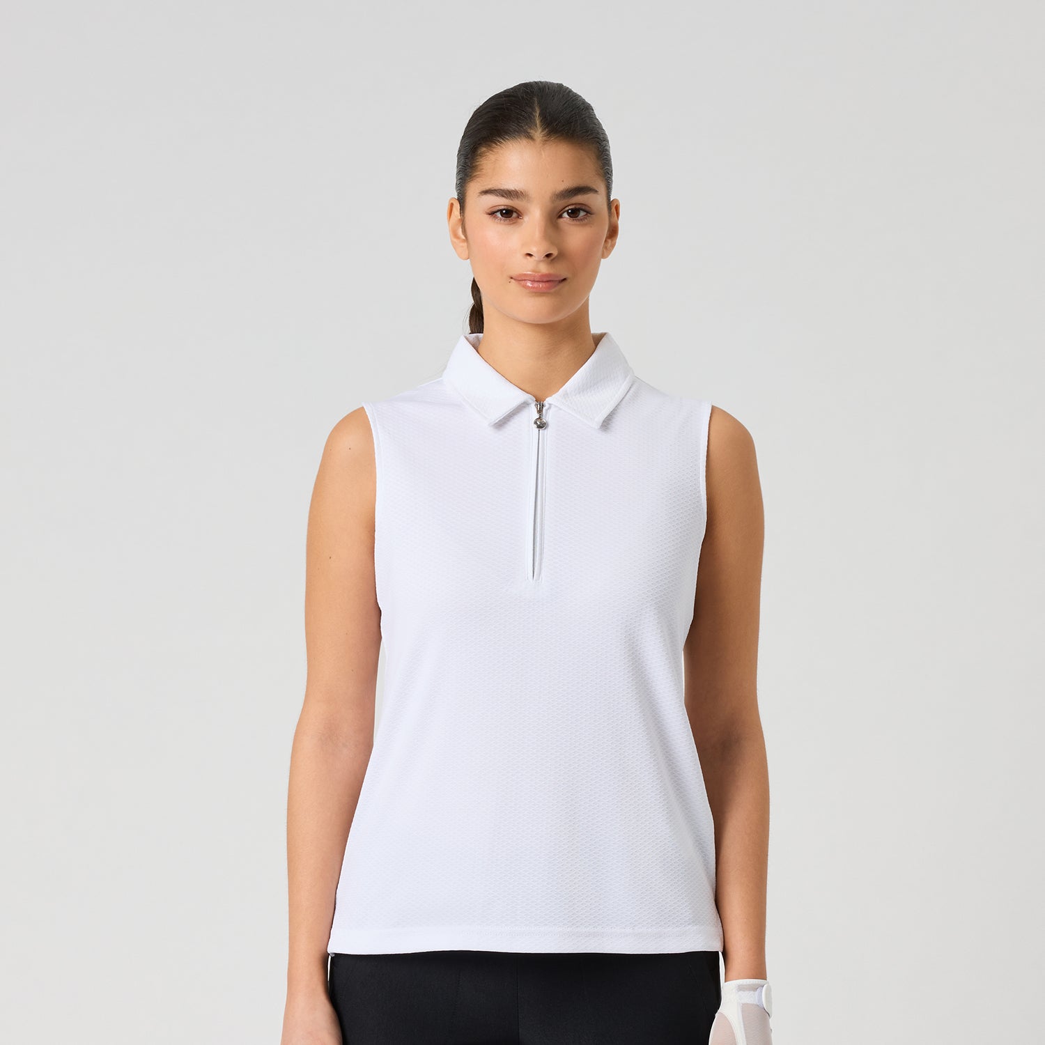 Daily Sports Honeycomb Structured Sleeveless Polo Shirt - Classic Style, All-Day Comfort