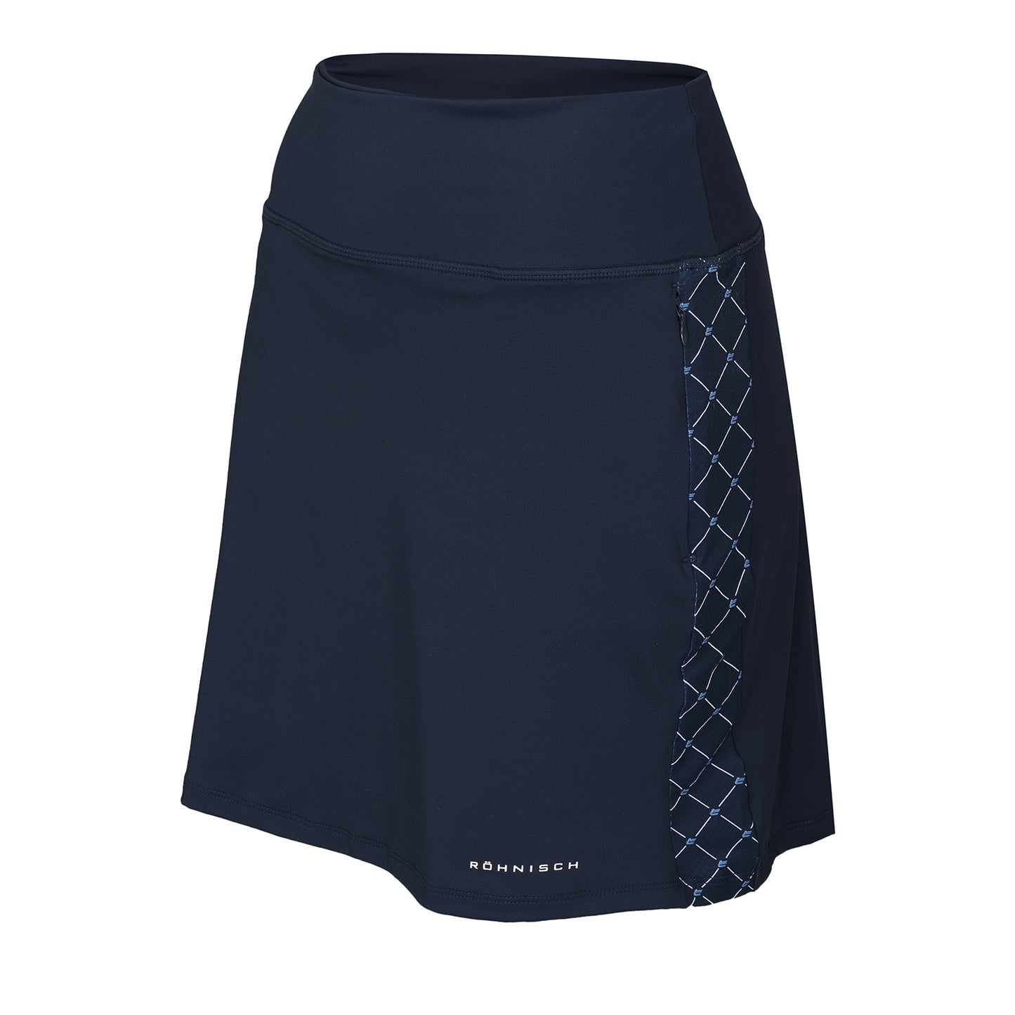 Rohnisch Ladies Navy Pull-On Skort with Micro Logo Print Side Panels