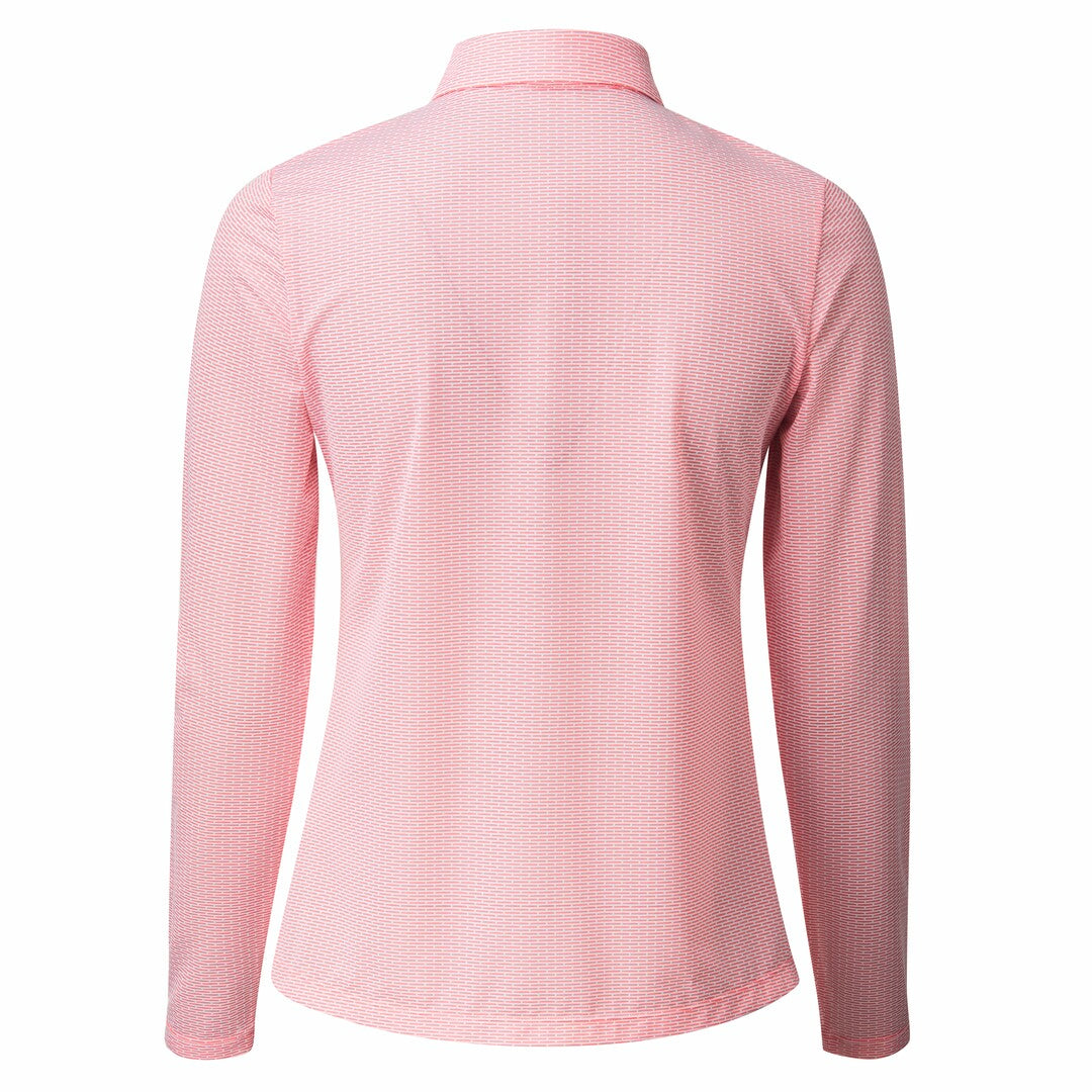 Daily Sports Quick Dry Long Sleeve Polo Shirt in Coral