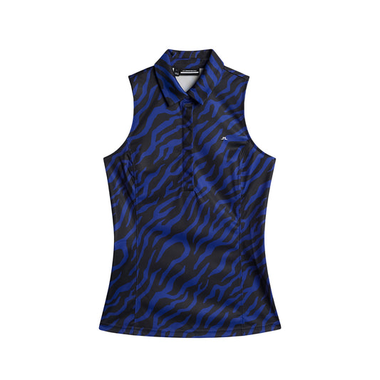 J.Lindeberg Ladies Tiger Print Sleeveless Polo