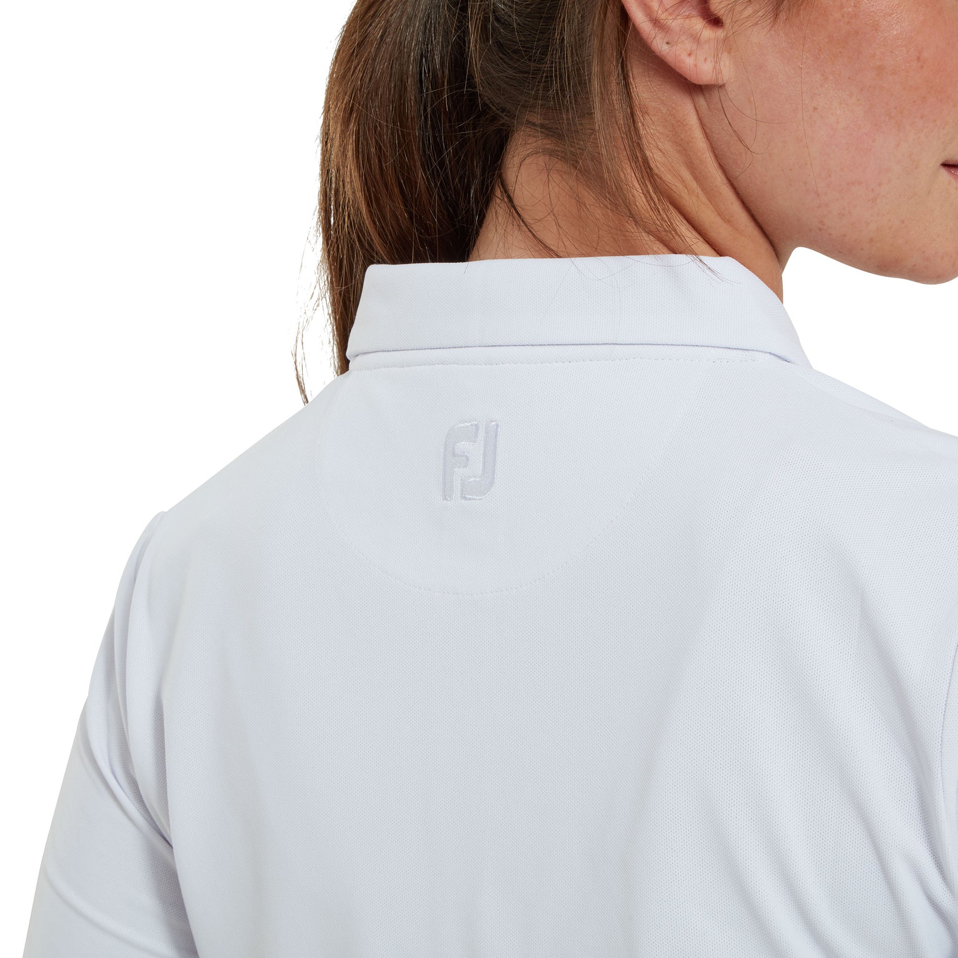 FootJoy Ladies White Half Sleeve Pique Polo