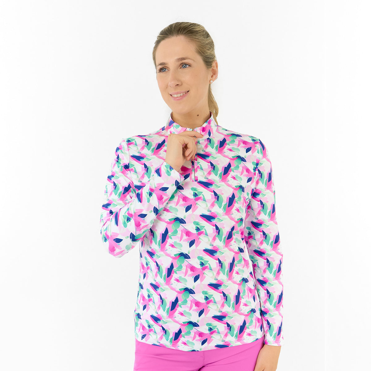 Pure Ladies Long Sleeve Top in Bold Abstract Print for Effortless Style & All-Day Comfort